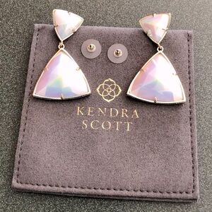 Kendra Scott Iridescent Pink Triangle Drop Earrings